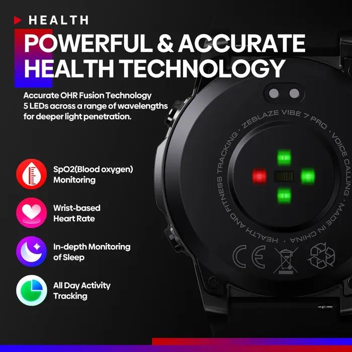 Zeblaze – montre connectée Vibe 7 Pro, écran AMOLED de 2023 pouces, résistance de niveau militaire,
