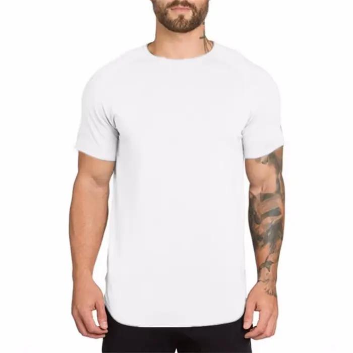 T-shirt à manches courtes et col en V pour homme, vêtement de marque, respirant, slim, de sport, de course, été