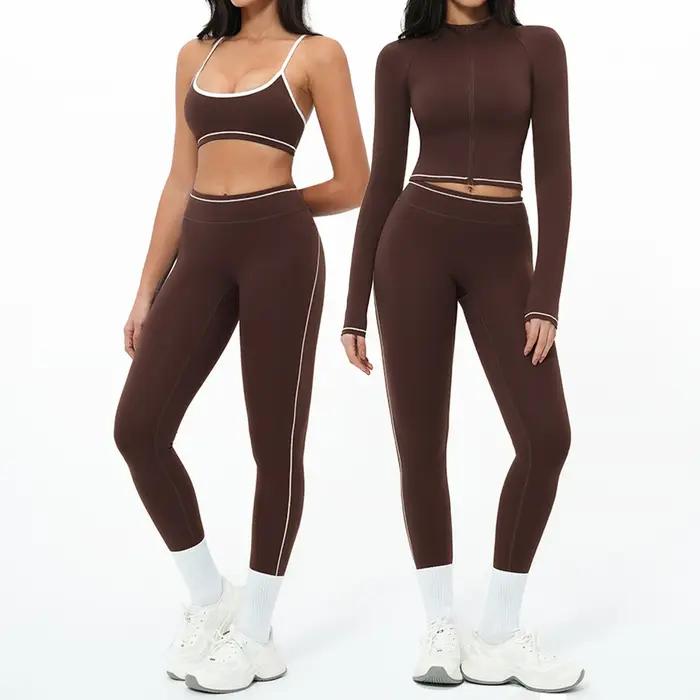 Ensemble de yoga 2 pièces pour femme, tenue de sport, survêtement de gym, vêtements de sport à sécha