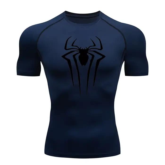 Chemises de Compression imprimées araignée pour hommes, t-shirt d'été à manches courtes, protection
