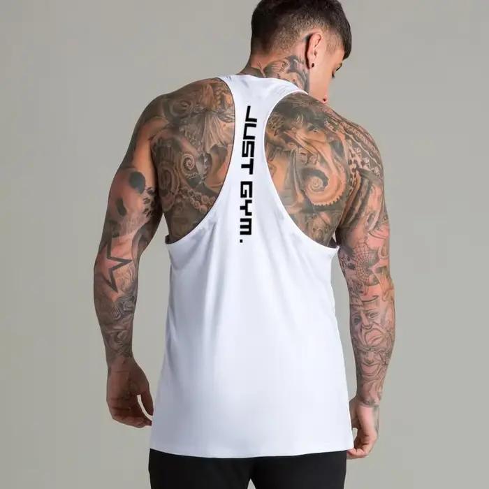 T-shirt de sport en coton pour homme, haut de musculation, respirant, rayé, levage, basket-ball, pré