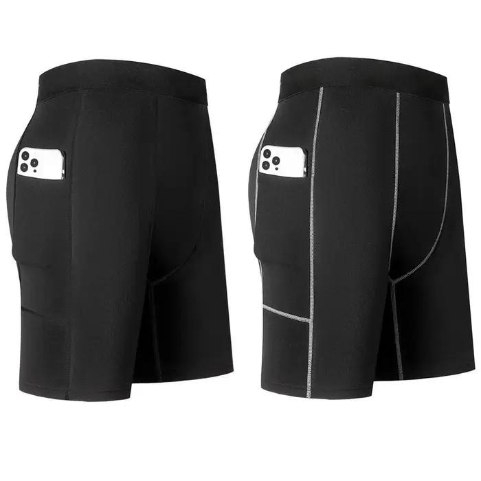 Pantalon court de Compression élastique pour hommes, séchage rapide, Short de course, de Fitness, av