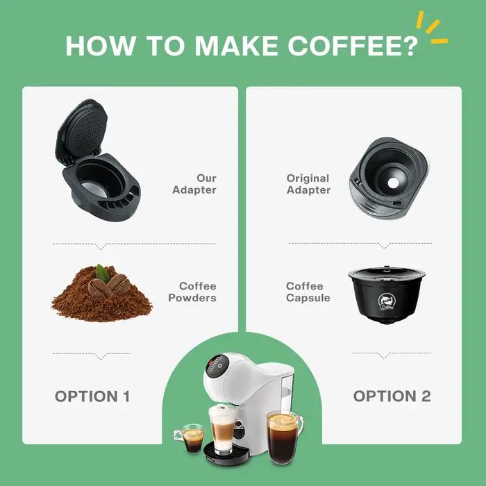 Adaptateur de café réutilisable pour Machine à café Dolce Gusto PICCOLO XS/Genio S, recharge de dose