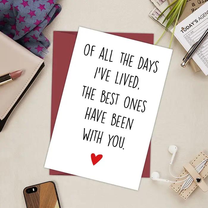 Carte d'anniversaire romantique pour lui et elle, carte de vœux d'amour d'anniversaire, de tous les