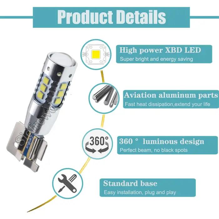2 pièces H2 LED voiture lumière XBD puces 80W Auto phare ampoule brouillard DRL conduite lampe avant