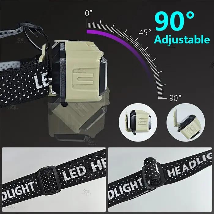 Lampe frontale ultralégère Super lumineuse 300000LM lumière rouge Vision nocturne pêche torche front