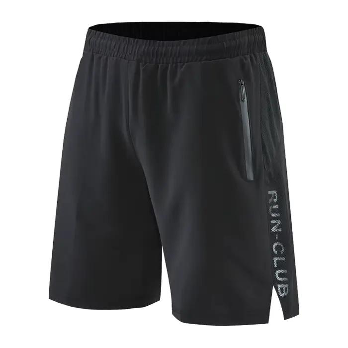 Short de course en Patchwork pour hommes, Short d'entraînement, poches zippées, sport, séchage rapid