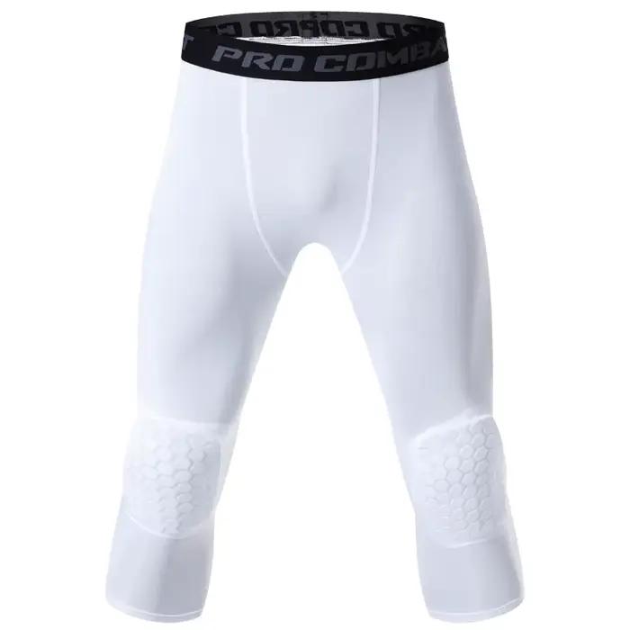 Collants de sport pour hommes, pantalons de Compression Anti-Collision, genouillères, séchage rapide