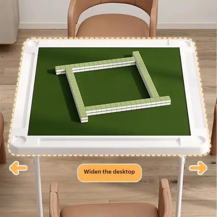 Table de Mahjong pliante avec pieds en acier, petite table explorez ecs manuelle, tables carrées, ex
