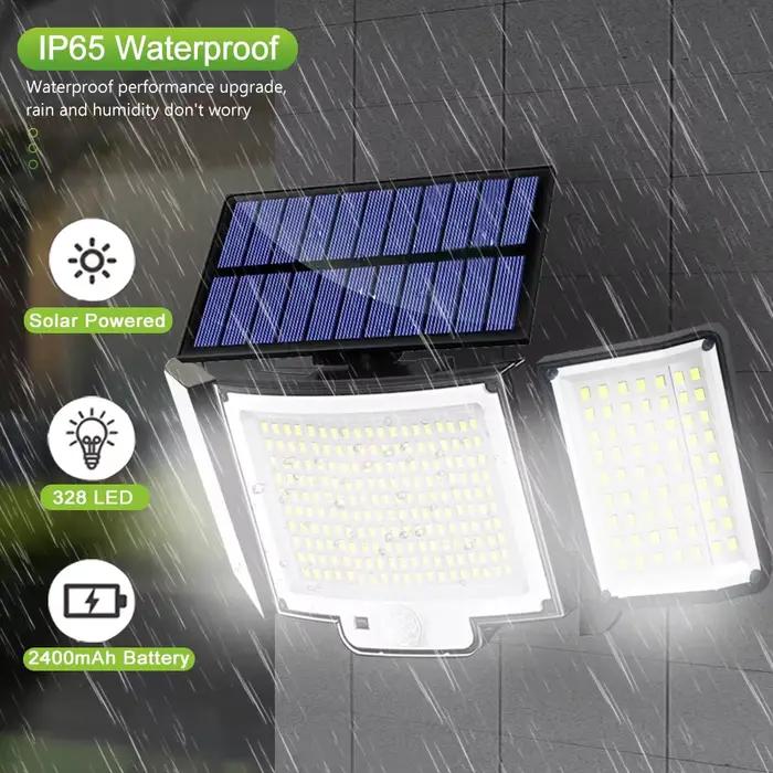 Lampes solaires étanches avec détecteur de mouvement pour jardin, projecteurs de sécurité, extérieur