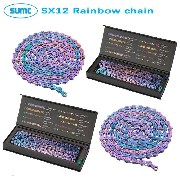 SUMC chaîne 12 vitesses vtt vélo de route diamant série chaîne 126L ultraléger SX12SL couleur vélo d