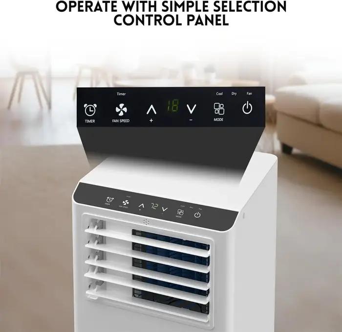 Climatiseur portable 8500 BTU avec télécommande à écran LCD, refroidissement AC jusqu'à 350 pieds ca