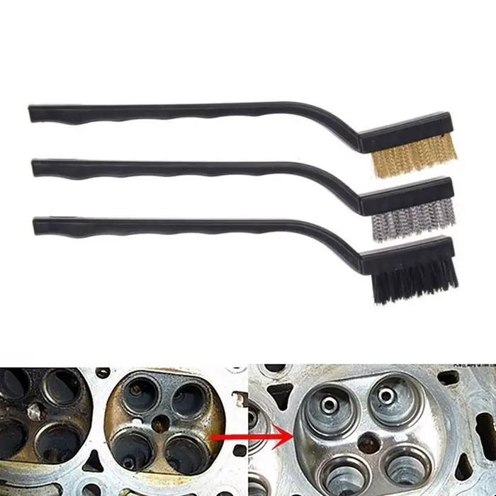 Brosse métallique en cuivre et Nylon, 17cm, en acier inoxydable, gommage de la rouille, outils de ne