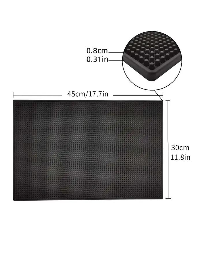 Leeseph Tapis de bar 17,7 x 11,8 pouces d'épaisseur Tapis de déversement de barre noir durable et él
