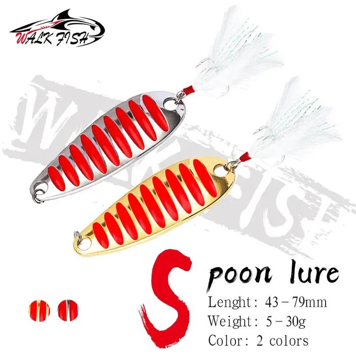 OBCK FISH-Leurre rigide en forme de cuillère, appât Élen métal, couleur or/argent, 5/7/10/15/20/30g