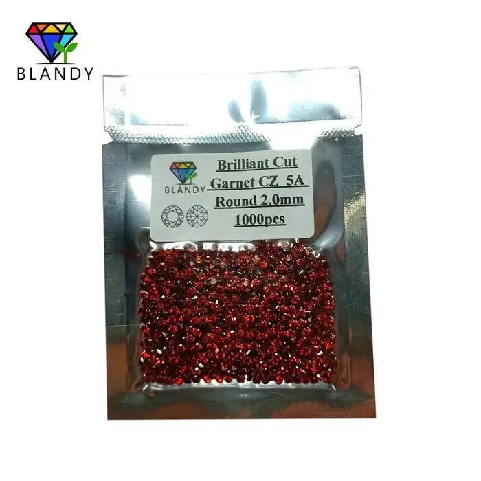 1000 pcs/Lot 0.8 ~ 3.0mm 5A qualité diverses couleurs en vrac CZ pierre ronde brillant coupe cubique