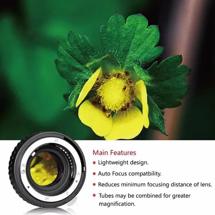 Meike MK-N-AF1-B Auto Focus Macro Extension Tube Anneau En Plastique pour Nikon D7200 D7100 D5600 D5