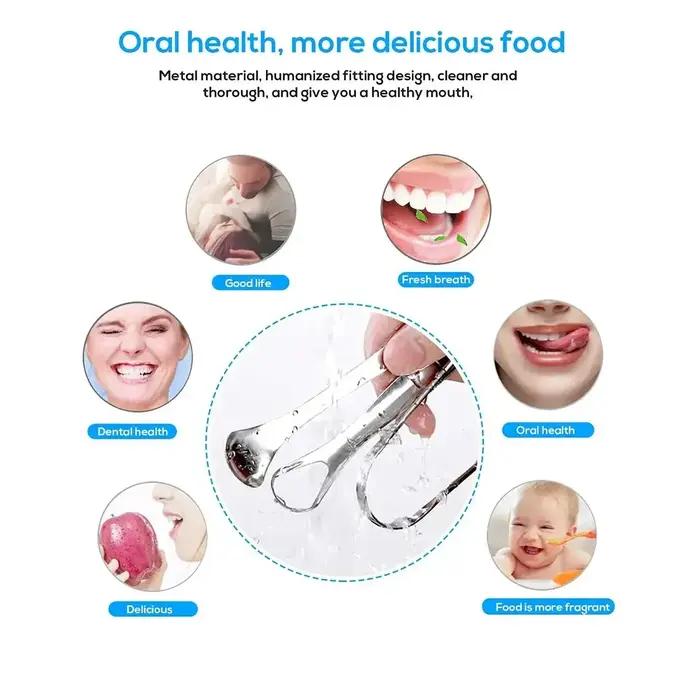 Nettoyeur de grattoir à langue en métal Premium 1 pièce/3 pièces pour adultes et enfants, grattoirs