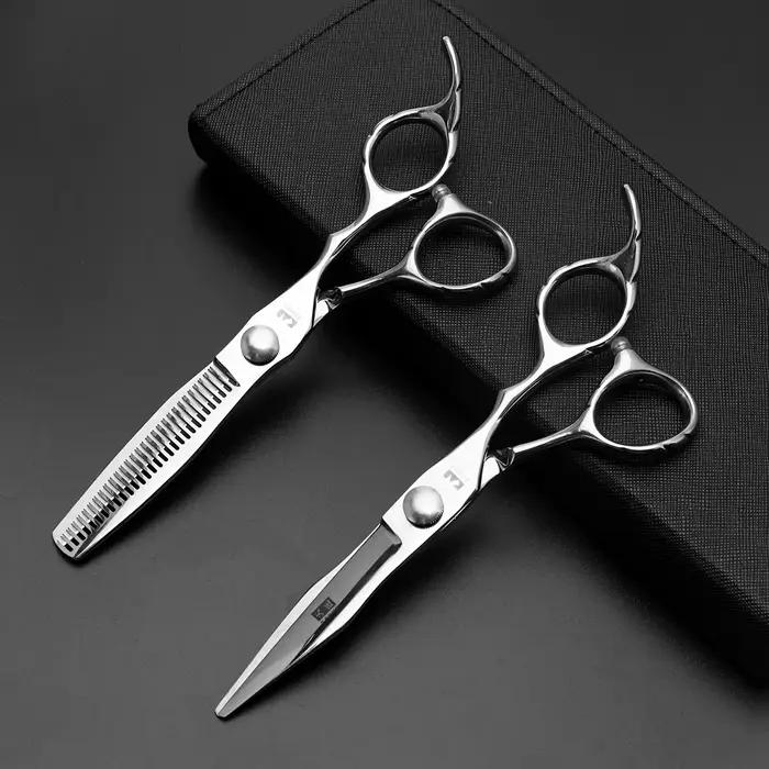 Ciseaux de coupe de cheveux professionnels-cisailles en acier inoxydable de 6 pouces pour outils de