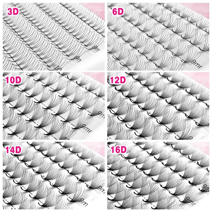 CoMango 300Fans préfabriqués volume fans vison vaporeux base pointue cils extension 3D / 6D / 10D /