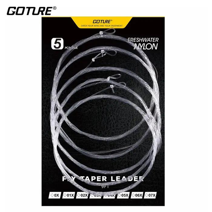 Goture 5 pièces ligne de pêche à la mouche Leader conique 9FT/2.74 M 0X/1X/2X/3X/4X/5X/6X/7X ligne d
