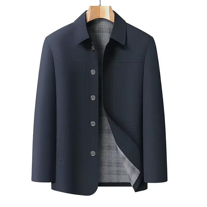 Veste décontractée ample pour homme d'âge moyen, idéale pour le printemps et l'automne, convient aux