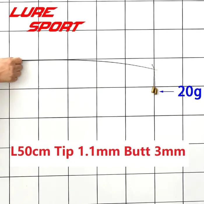LureSport 4 pièces 50cm Pointe de canne en carbone massif non peinte Composants de construction de c