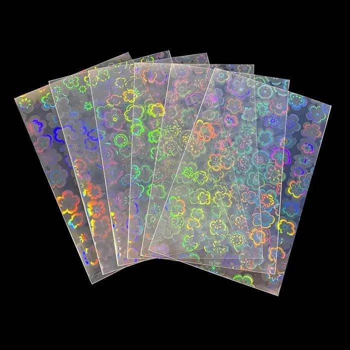 Protecteurs holographiques pour cartes de jeu TCG, 50 pièces, 65x90mm, manchons en aluminium laser,