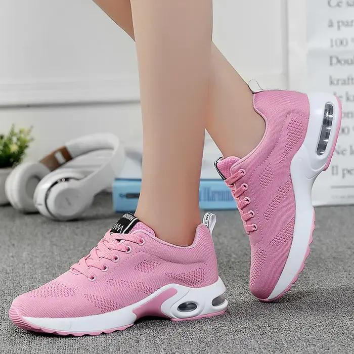 Chaussures de course femmes été respirantes - Baskets mesh léger tissage fly sportives