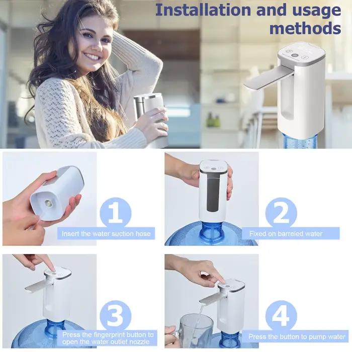 Distributeur de bouteilles d'eau, pompe à bouteille d'eau automatique pliable universelle avec affic