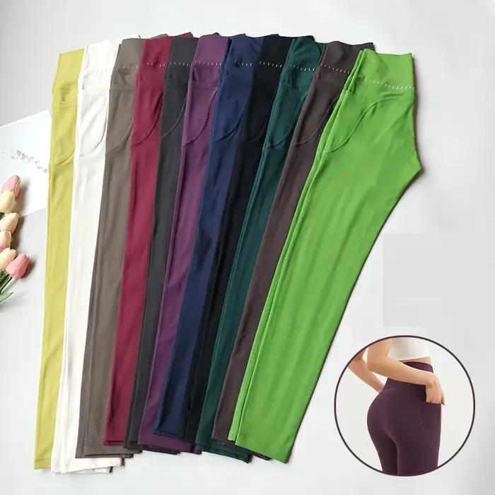 Leggings de Yoga taille haute pour femmes, doux avec poches, collants de Sport, Fitness, pantalons é