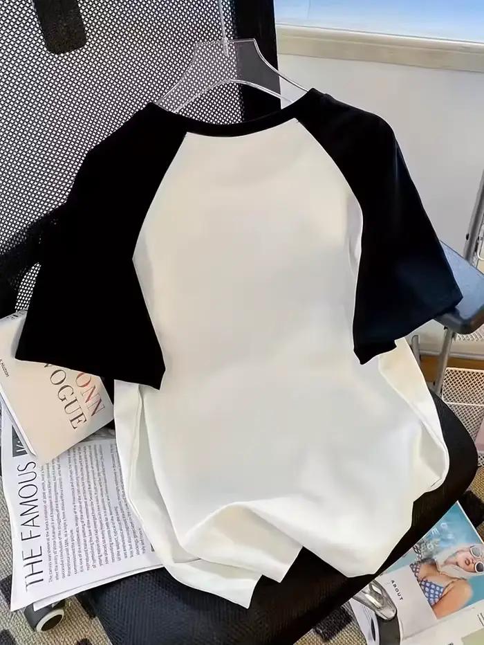 T-Shirt drôle avec lettres de chat imprimées, col rond, haut décontracté à manches courtes pour prin
