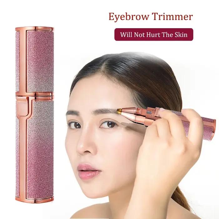 Épilateur électrique Rechargeable 2 en 1, tondeuse à sourcils, corps féminin, visage, rouge à lèvres