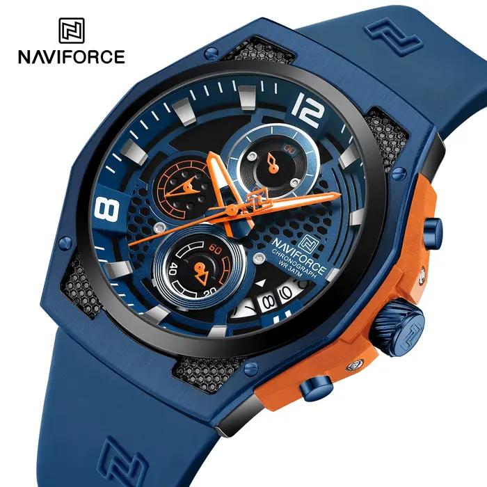 NAVIFORCE haute qualité luxe Original hommes montre bracelet en Silicone étanche mâle Quartz montre-