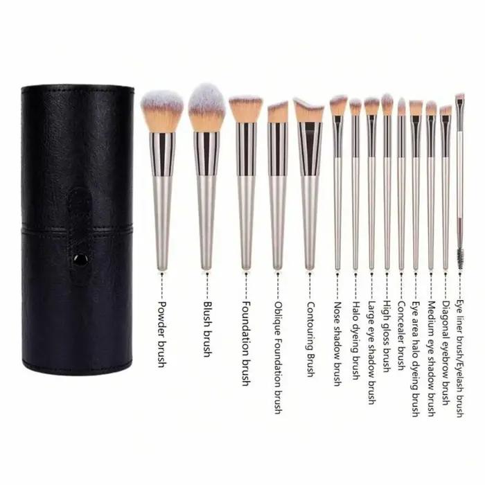 Ensemble de pinceaux de maquillage synthétiques de qualité supérieure, 14 pièces, pour fond de teint