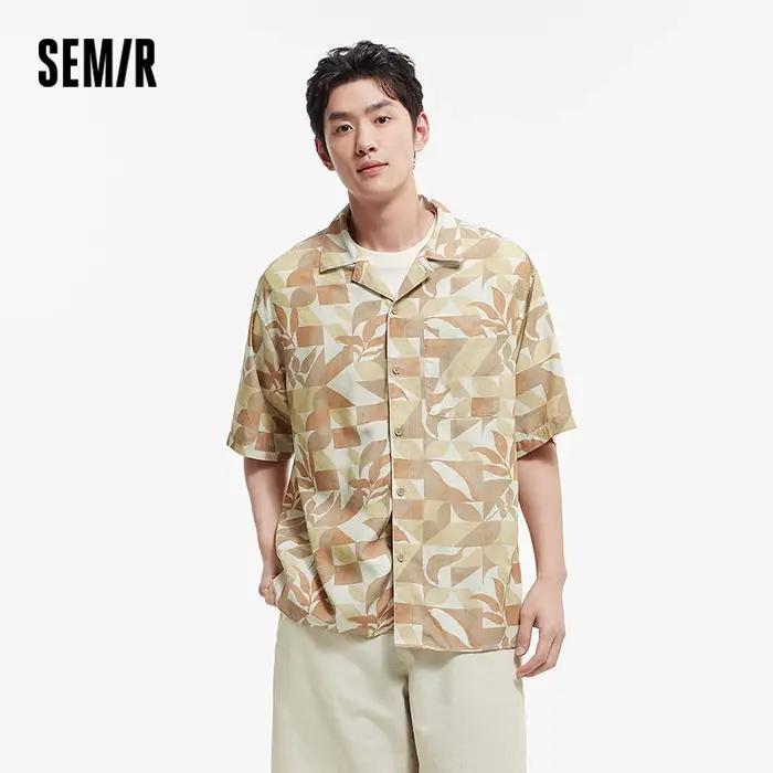 Chemise Homme Semir Imprimée Intégrale Style Vacances Ample Tendance Été 2026 Décontractée Légère et