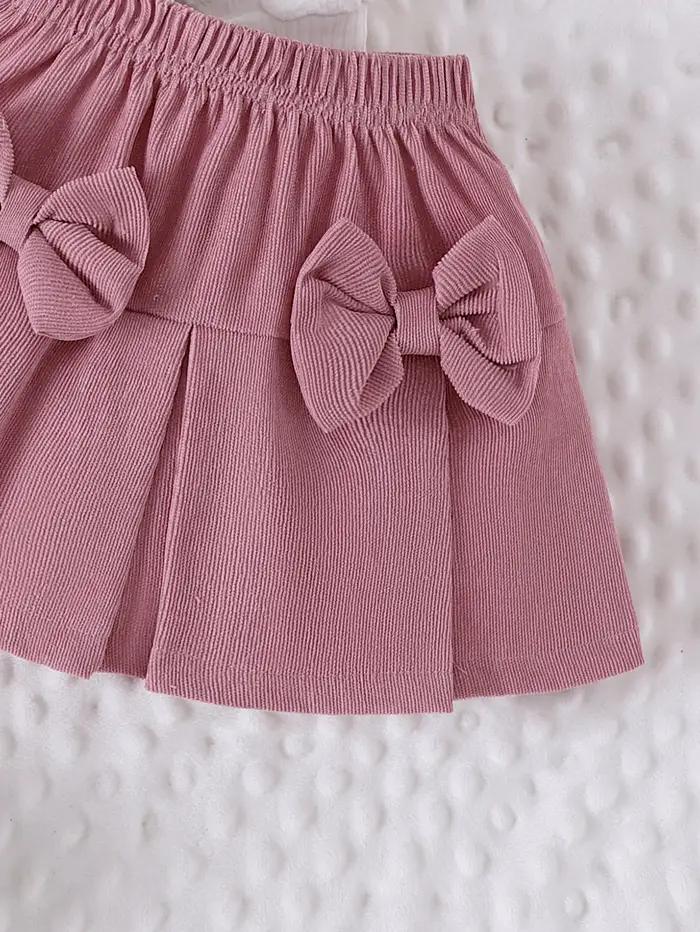 Ensemble 2 pièces d'hiver pour filles de 0 à 3 ans, manches à bulles confortables, douces et mignonn