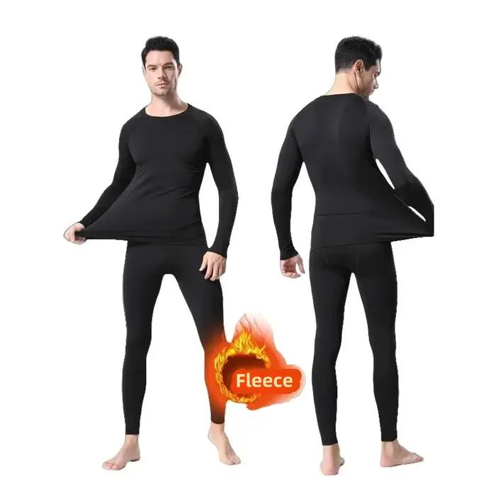 Hiver polaire T-Shirts Compression sous-vêtement thermique chaud hommes ski hauts de sport à manches