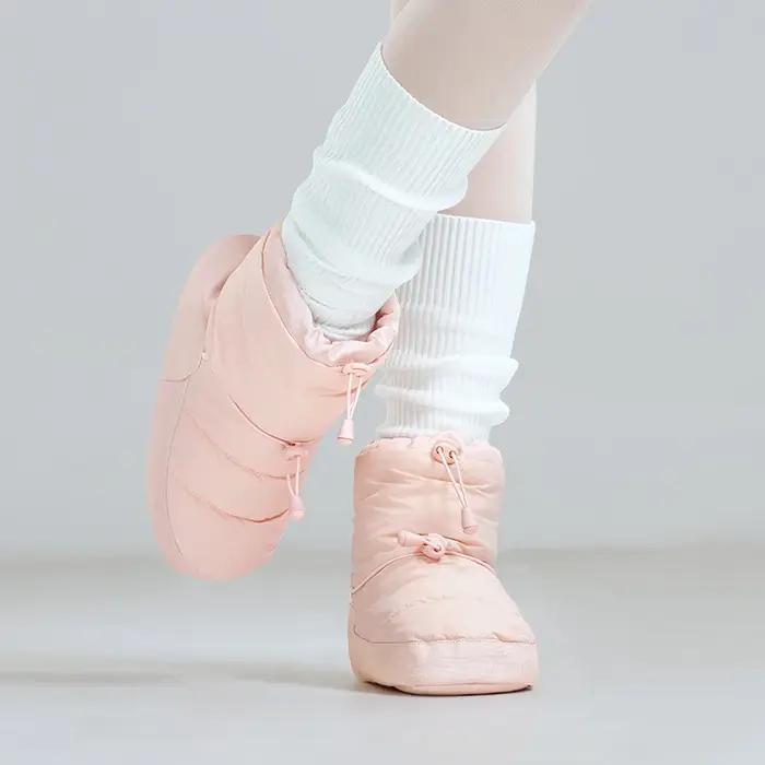 Bottes de ballet en velours pour femmes et filles - Chaussures de danse thermiques anti-dérapantes hiver