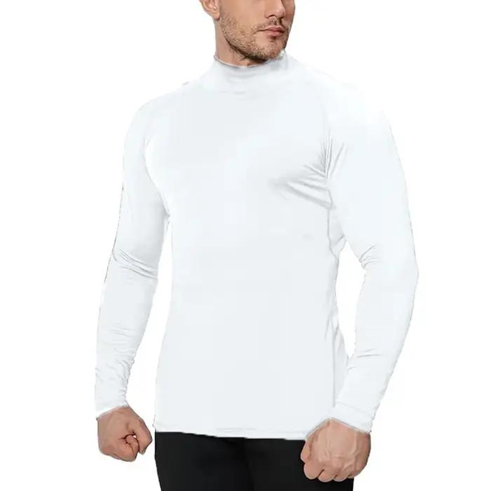 Chemise de compression à manches longues pour hommes, haute élasticité, chaleur musculaire, haut de