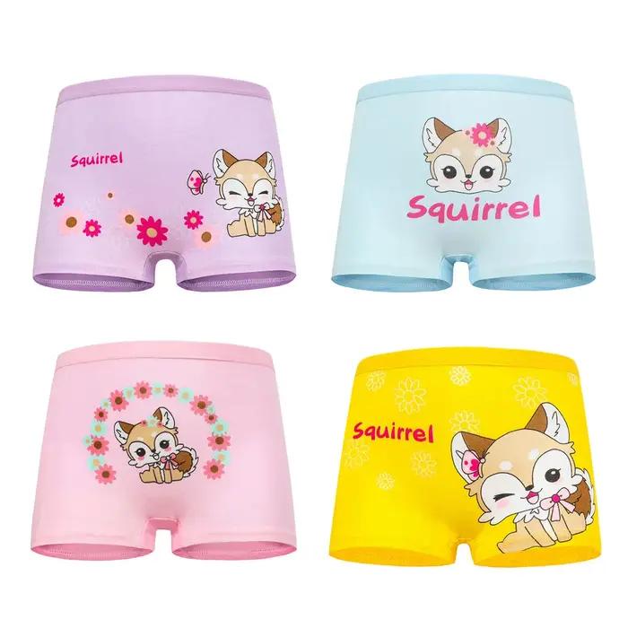 4 pièces/lot conception enfants filles culottes coton doux joli dessin animé licorne enfant sous-vêt