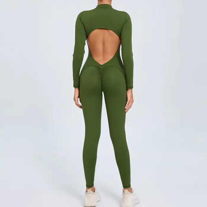 Ensemble de vêtements de yoga pour femmes leggings taille haute haut une pièce survêtement de gymnastique sans couture tenues d'entraînement de fitness occasionnels de sport et de bien-être