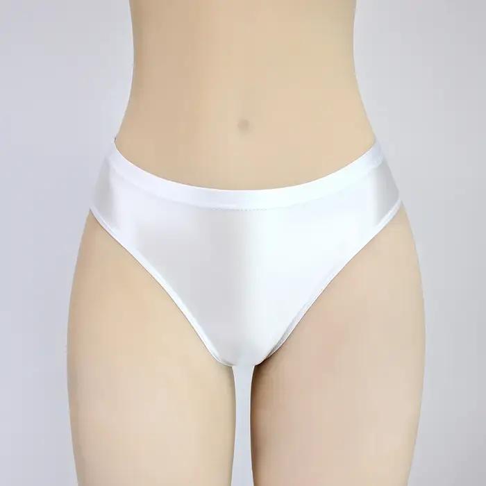 Collant brillant sexy pour hommes - Culotte bikini soyeuse basse pour natation femmes