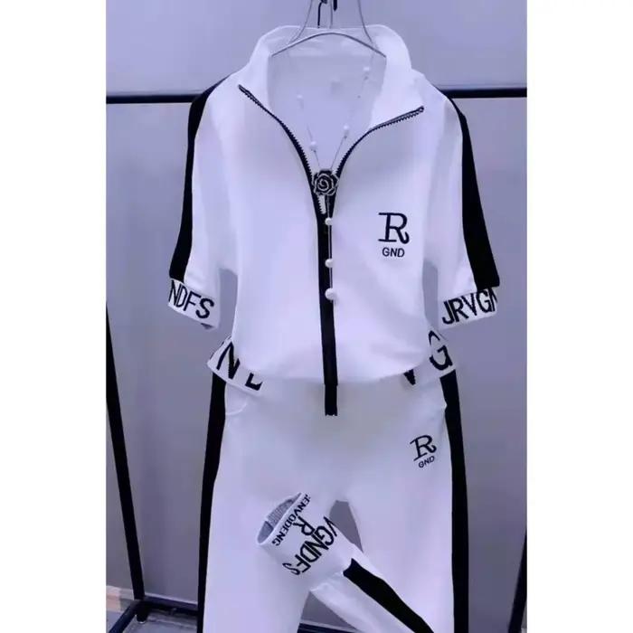 Survêtement femme 2026 ample décontracté à manches courtes haut à capuche pantalon deux pièces ensemble Sweat costume pour femmes vêtements occasions spéciales