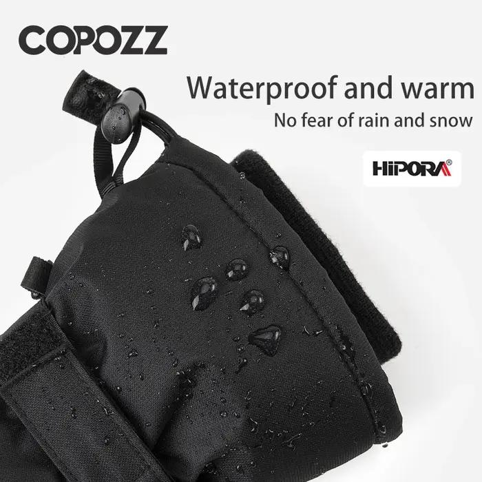 COPOZZ-Gants de ski chauds et imperméables pour homme et femme, moufles épaisses, thermiques, de mot