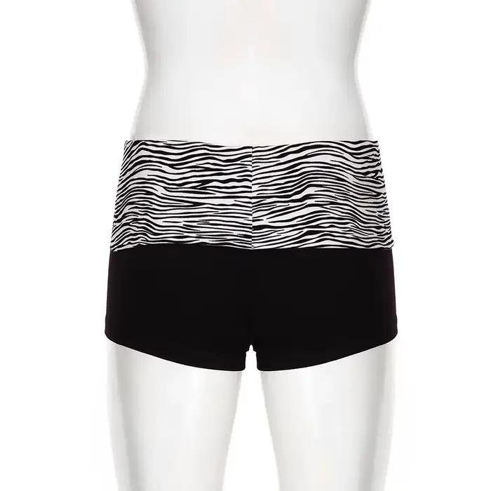 SUCHCUTE décontracté imprimé zèbre élastique Shorts femme maigre taille basse Mini court Y2K Harajuk