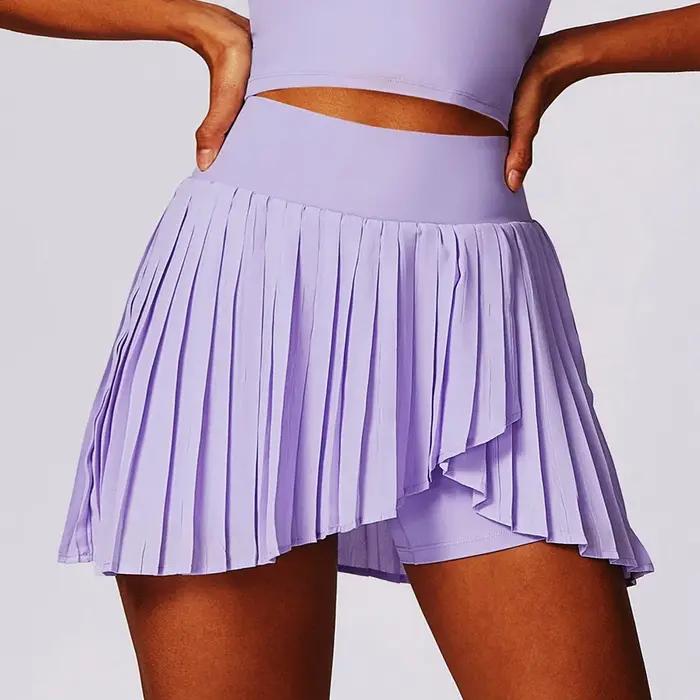Cloud Hide-Jupes de sport plissées pour femmes, jupe de tennis, shorts de fitness, taille haute, jup