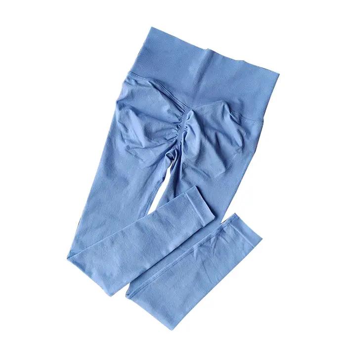 Leggings taille haute sans couture femme - Pantalon sport yoga course séchage rapide