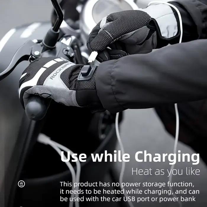 Gants vélo chauffants ROCKBROS SBR écran tactile USB coupe-vent hiver moto e-bike hommes femmes