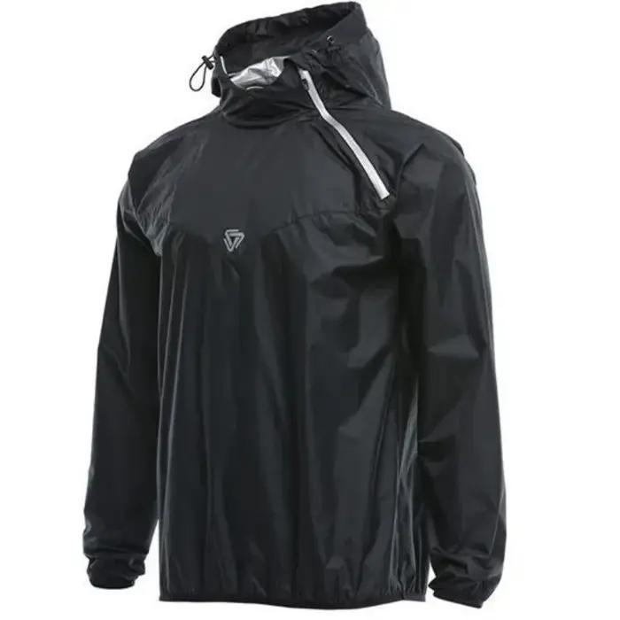 Combinaison de sauna flexible homme grande taille 4XL - Veste imperméable à capuche pour perte de poids
